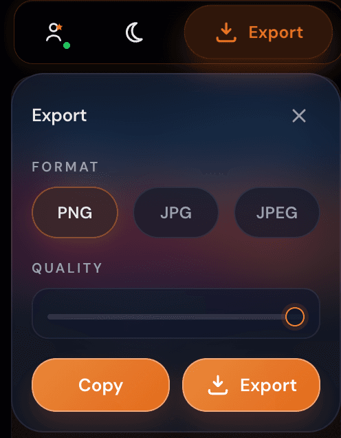 Export screenshot